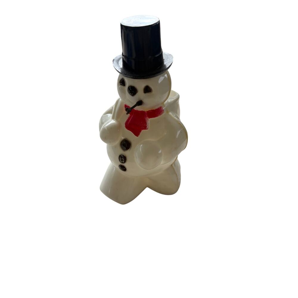 Vintage 1950’s Plastic Rosbro 5” Frosty the Snowman Christmas Candy Container